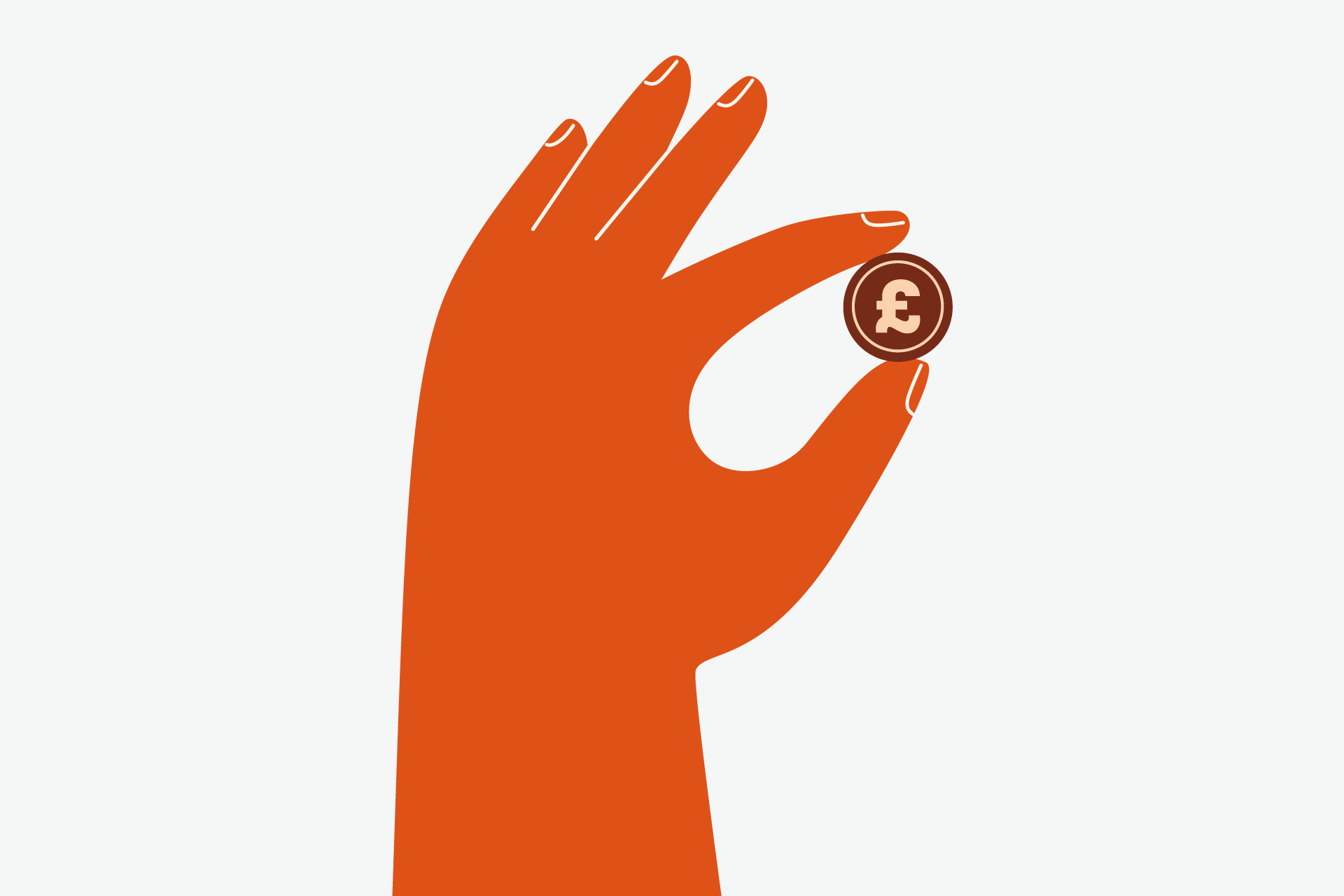 Hand holding a coin