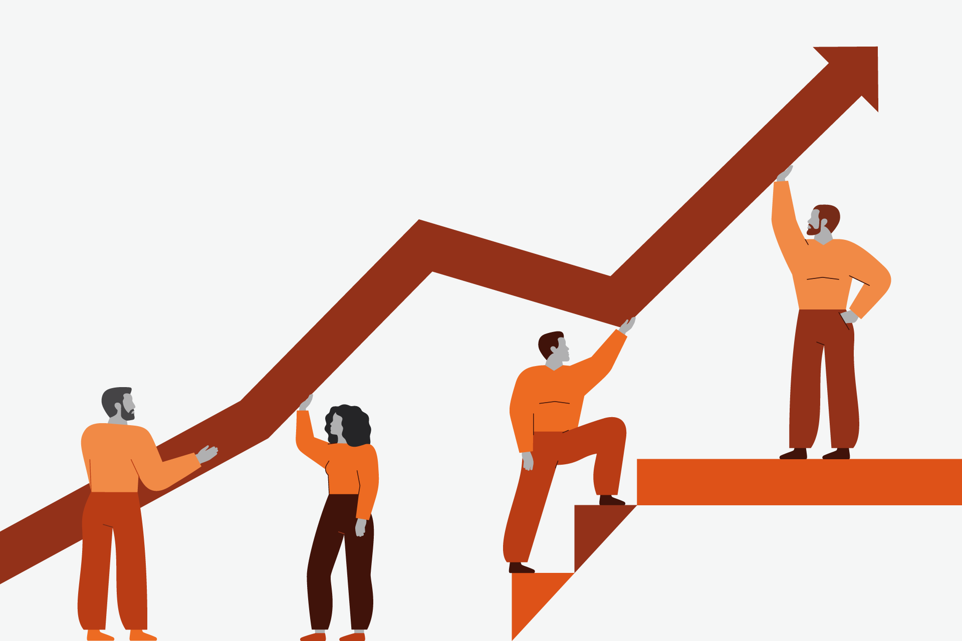 A group of Accounting and Finance professionals helping each other to reach targets
