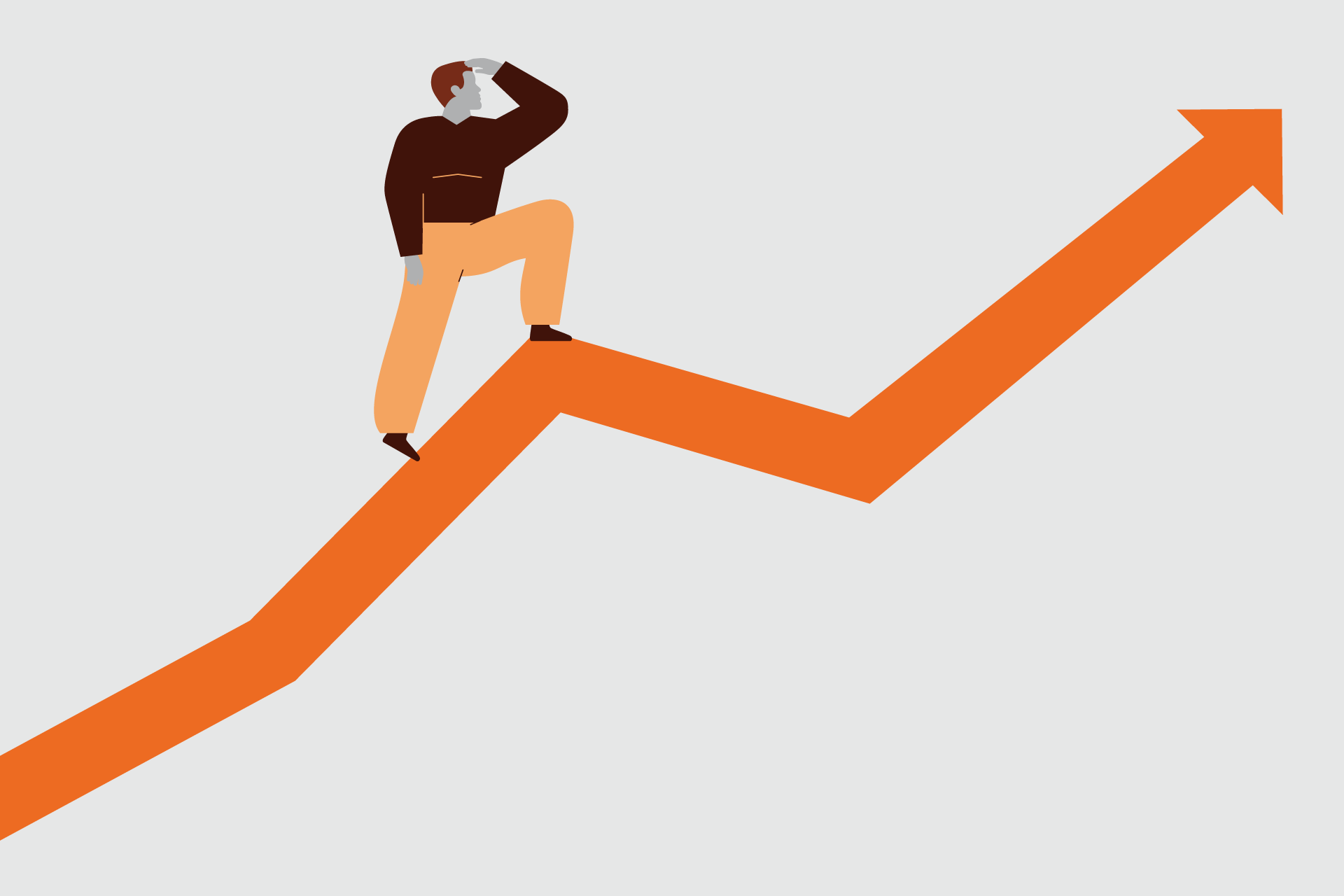 Accounting and Finance professional on arrow shooting upwards, representing career growth and development