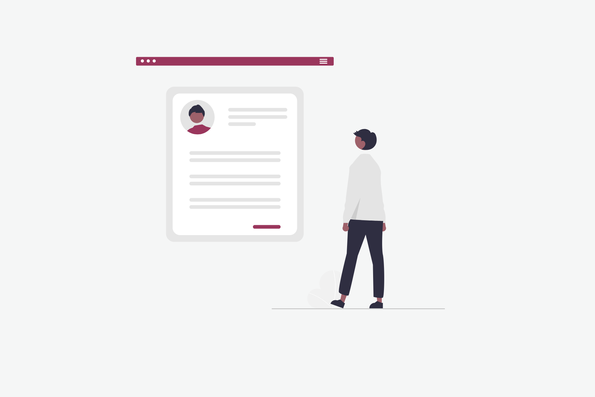 Person looking at an online screen of CV