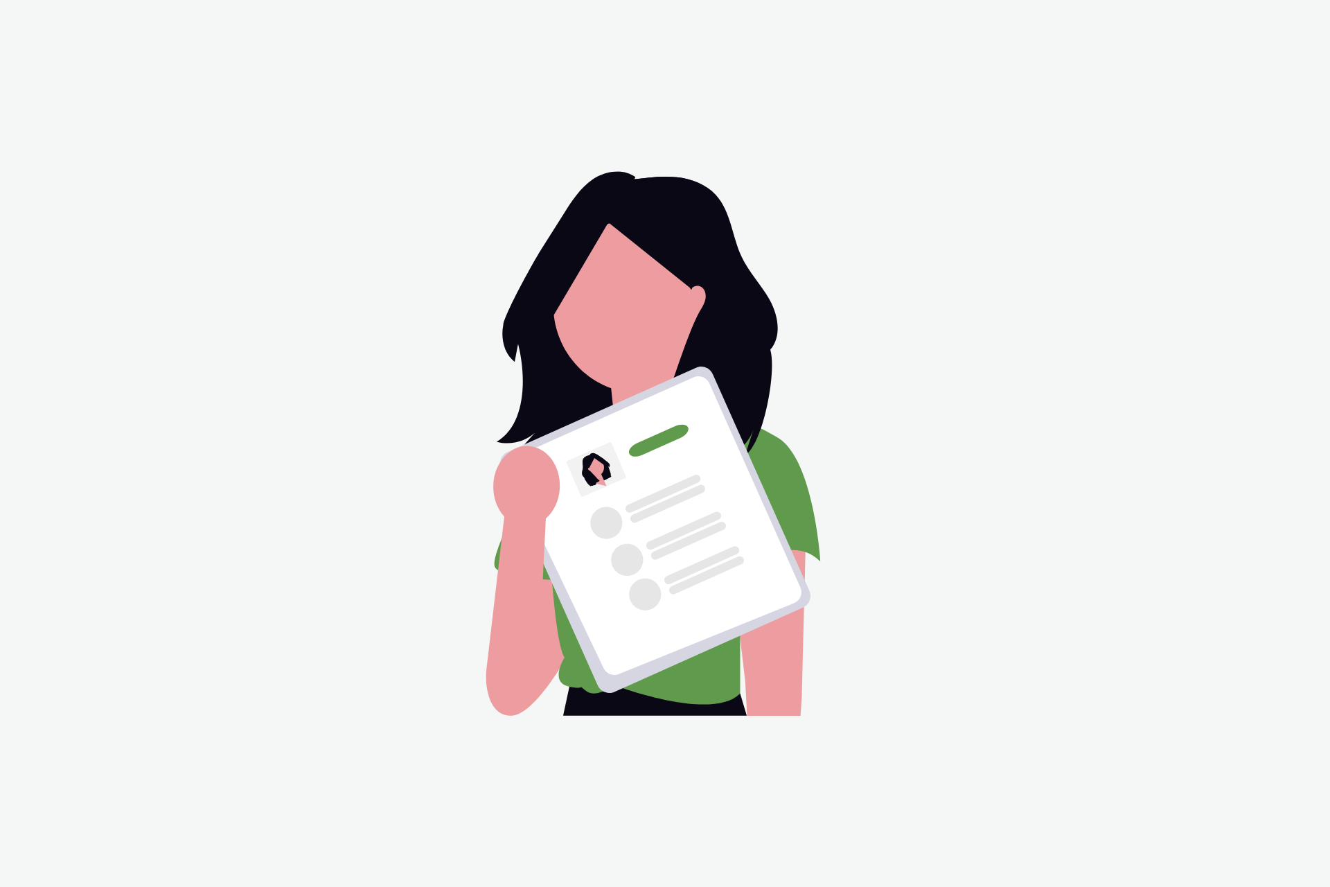 Graduate holding a letter representing a job application 